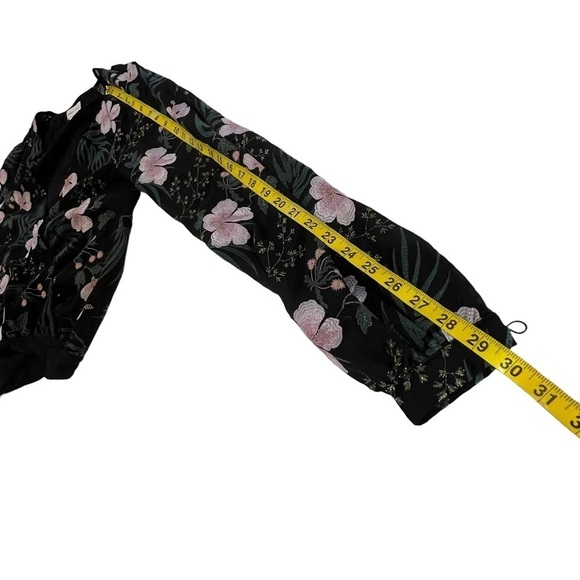 Lovers + Friends Revolve Bodysuit Plunge Neck Sheer Sleeves Embroidered S boho - Picture 13 of 16